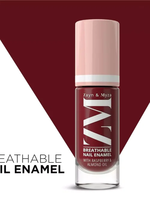 ZM Zayn & Myza Breathable Nail Enamel - Red Velvet | Smooth Application | Quick-Drying I Longlasting I Chip-Defiant I Water Permeable | Glossy Finish | 100% Vegan, 6 ml