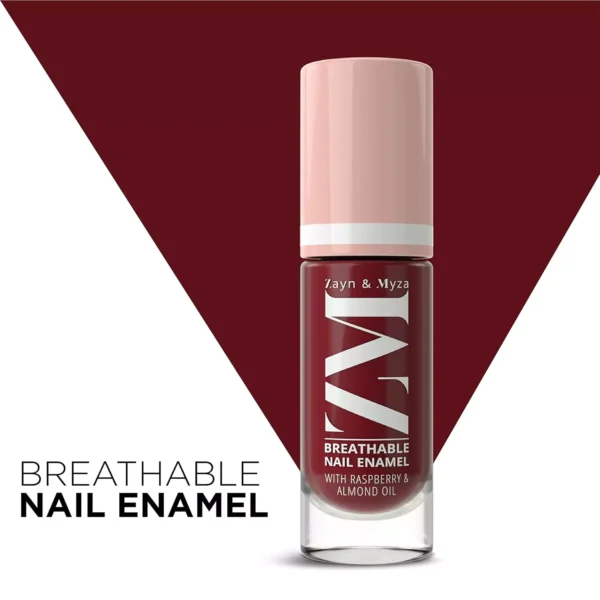 zm-nail-polish-14-1-65cde21fed189 ZM Zayn & Myza Breathable Nail Enamel - Red Velvet | Smooth Application | Quick-Drying I Longlasting I Chip-Defiant I Water Permeable | Glossy Finish | 100% Vegan, 6 ml - Image 1