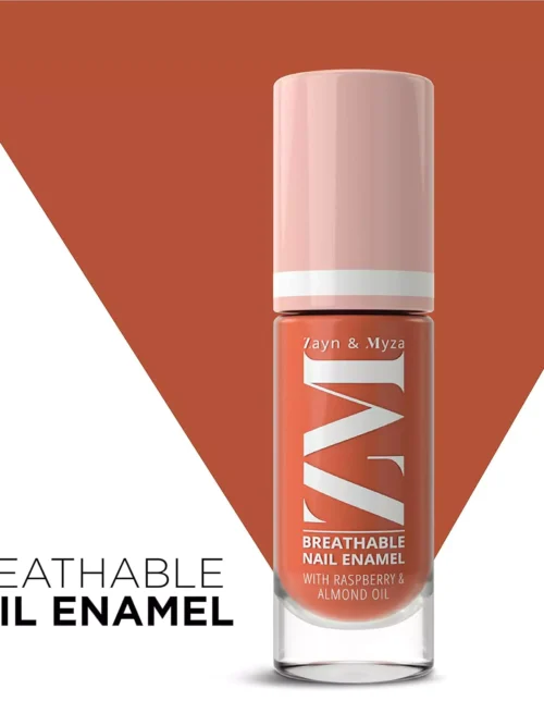 ZM Zayn & Myza Breathable Nail Enamel - Apricot Mousse | Smooth Application | Quick-Drying I Longlasting I Chip-Defiant I Water Permeable | Glossy Finish | 100% Vegan, 6 ml