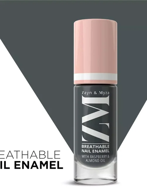 ZM Breathable Nail Enamel Glossy Finish & Water Permeable, Charcoal Smoothie- 6 ml