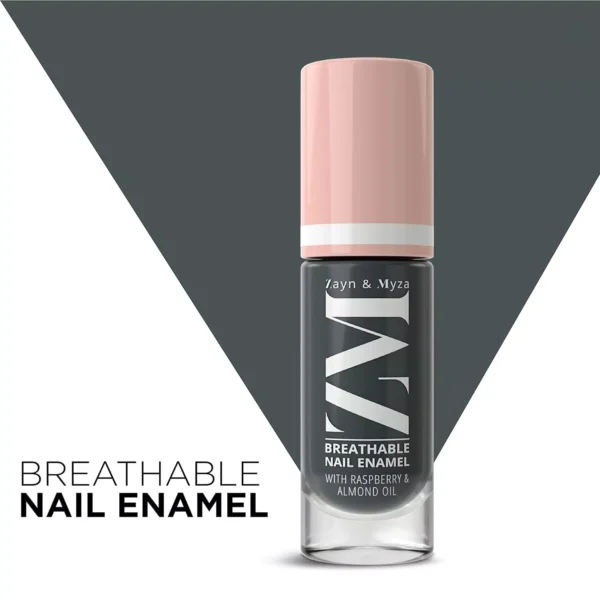 zm-nail-polish-19-1-65cde460f0160 ZM Breathable Nail Enamel Glossy Finish & Water Permeable, Charcoal Smoothie- 6 ml - Image 1