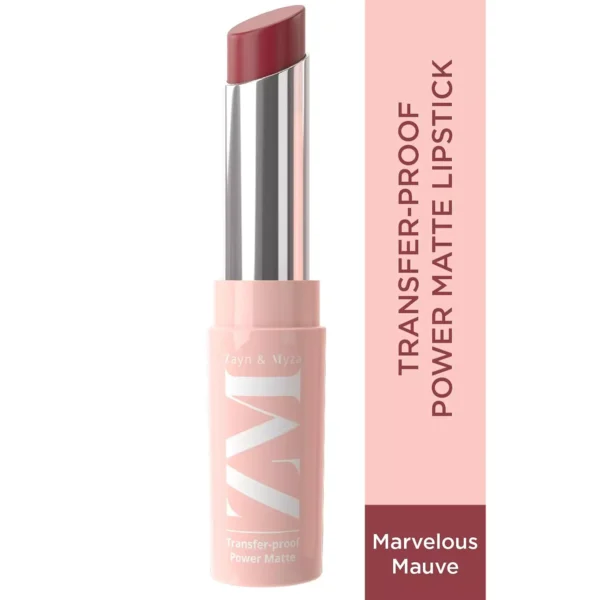 zm-power-matte-lipstick-11-1-65cc96eaecb3d ZM Transfer-Proof Power Matte Bullet Lipstick, Vegan, 3.2 g (Marvellous Mauve) - Image 1