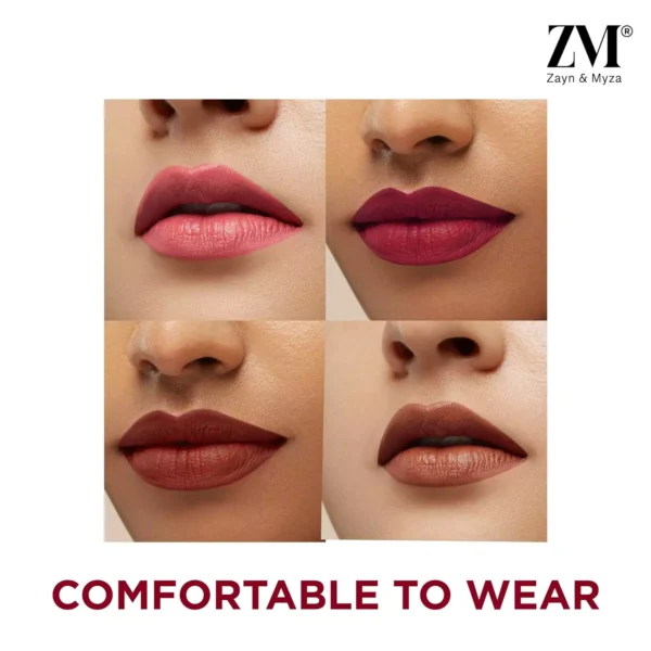 zm-power-matte-lipstick-2-4-65cc8ed2d2c81 ZM Transfer-Proof Power Matte Bullet Lipstick, Vegan, 3.2 g (Selfie Red) - Image 3