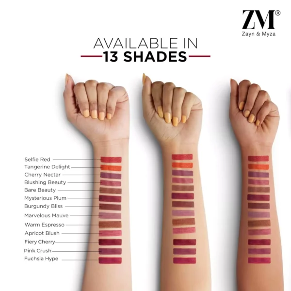 zm-power-matte-lipstick-2-5-65cc8ed651033 ZM Transfer-Proof Power Matte Bullet Lipstick, Vegan, 3.2 g (Selfie Red) - Image 5