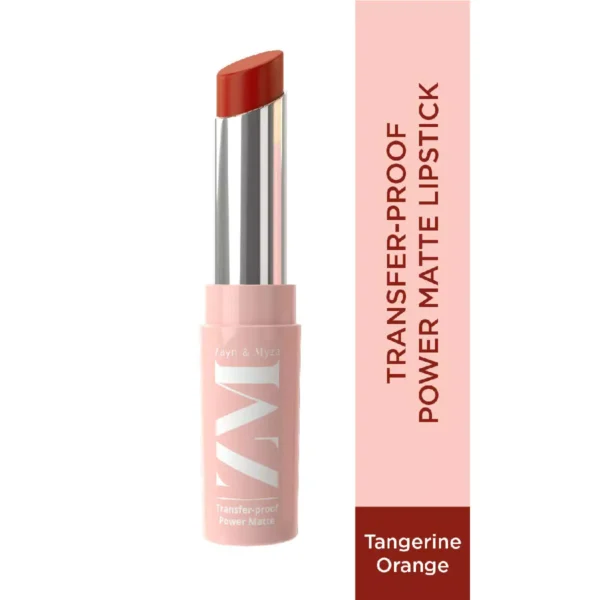 ZM Transfer-Proof Power Matte Bullet Lipstick, Vegan, 3.2 g (Tangerine Delight) - Image 1