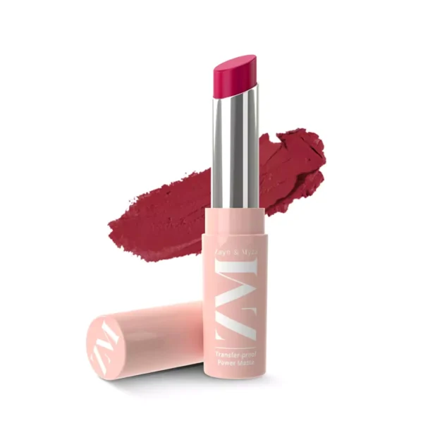ZM Transfer-Proof Power Matte Bullet Lipstick, Vegan, 3.2 g (Fuchsia Hype) - Image 1