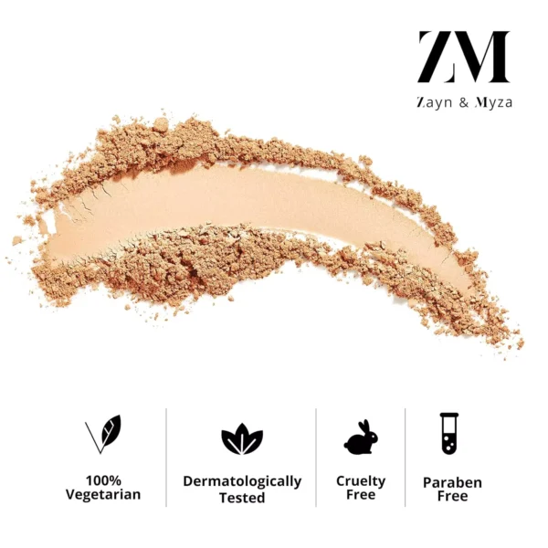 ZM Zayn & Myza Luminous Pressed Powder Sheer Compact, Non Oily Matte Finish, Lightweight, Blends effortlessly & Hides imperfections, Ultra Fine Powder, Matte Finish, Color Correcting, Cruelty Free, 9 g - Image 8