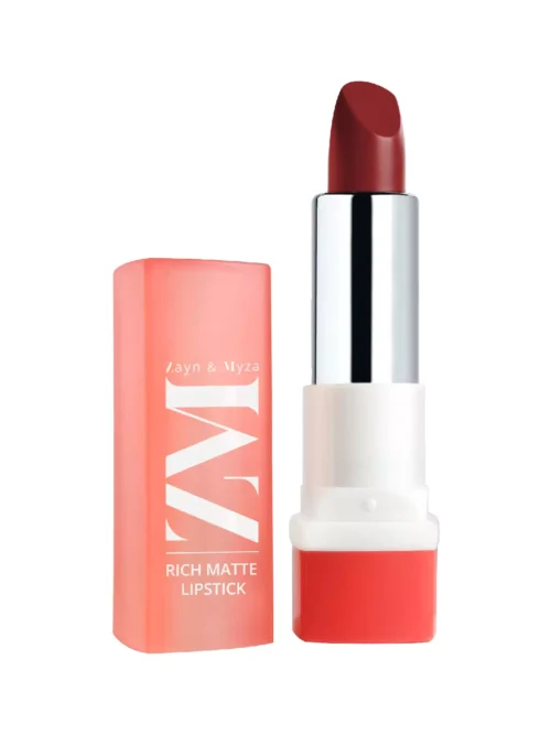 ZM Zayn & Myza Rich Matte Lipstick, Smooth and Light Weight, Intense Color in one Swipe, High Pigmentation Bullet Lip Stick Enriched with Argan oil, Murumuru and Shea Butter, 4.2 g (Mellow Drama)