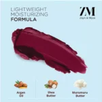 ZM Zayn & Myza Rich Matte Lipstick, Smooth and Light Weight, Intense Color in one Swipe, High Pigmentation Bullet Lip Stick Enriched with Argan oil, Murumuru and Shea Butter, 4.2 g (Shock Wave) - Image 3