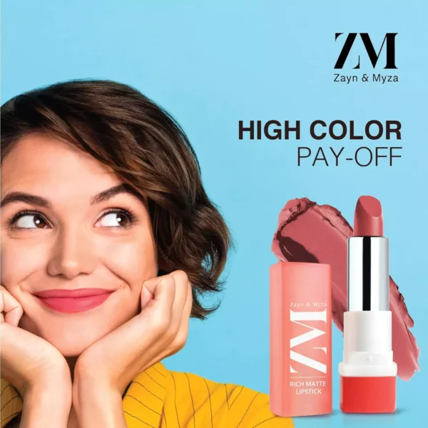 zm-rich-matte-lipstick-8-4-65ccab40c4b07 ZM Rich Matte Creamy Bullet Lipstick, Show Stopper, 4.2 G - Image 4