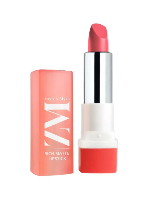 ZM Zayn & Myza Rich Matte Lipstick | Smooth and Light Weight | Intense Color in one Swipe | High Pigmentation Bullet Lip Stick Enriched with Argan oil, Murumuru and Shea Butter, (4.2 g, Fashionista)