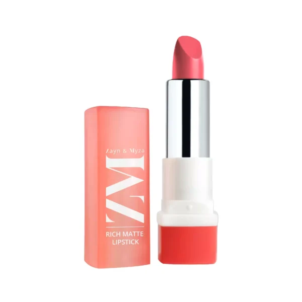 zm-rich-matte-lipstick-9-1-65ccabc722ca8 ZM Zayn & Myza Rich Matte Lipstick | Smooth and Light Weight | Intense Color in one Swipe | High Pigmentation Bullet Lip Stick Enriched with Argan oil, Murumuru and Shea Butter, (4.2 g, Fashionista) - Image 1