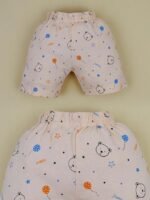 Toddler Baby Boy Clothes Half Sleeve Printed Crewneck T-Shirt Top + Solid Drawstring Pants Set Infant Fall Outfits Cream - Image 3