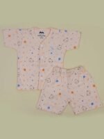 Toddler Baby Boy Clothes Half Sleeve Printed Crewneck T-Shirt Top + Solid Drawstring Pants Set Infant Fall Outfits Cream - Image 5