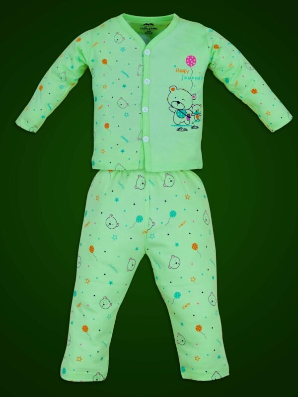 1040301612449_1 Baby Clothes Set Full Sleeve Jhabla 100% Pure Cotton Top Bottom Set for New Born Baby Night Suit for Baby Boy's & Baby Girl's Sleepsuit Pajama Nightwear Gift Set - Image 1