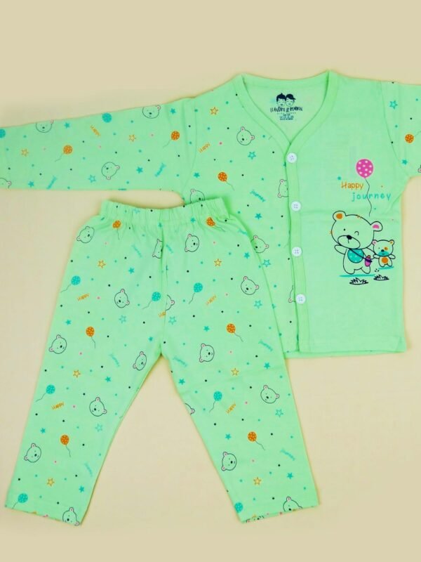 Baby Clothes Set Full Sleeve Jhabla 100% Pure Cotton Top Bottom Set for New Born Baby Night Suit for Baby Boy's & Baby Girl's Sleepsuit Pajama Nightwear Gift Set - Image 2