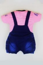 Kids Half Sleeve Denim Dungaree Dress Set with T-shirt for Baby Boys & Baby Girls|100% Cotton Printed Dungaree Set|Kids Dress for Baby Boys and Baby Girls - Image 5