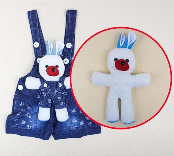 Kids Half Sleeve Denim Dungaree Dress Set with T-shirt for Baby Boys & Baby Girls|100% Cotton Printed Dungaree Set|Kids Dress for Baby Boys and Baby Girls - Image 2