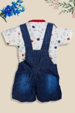 Kids Half Sleeve Denim Dungaree Dress Set with T-shirt for Baby Boys & Baby Girls|100% Cotton Printed Dungaree Set|Kids Dress for Baby Boys and Baby Girls - Image 5