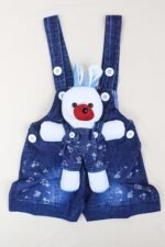 Kids Half Sleeve Denim Dungaree Dress Set with T-shirt for Baby Boys & Baby Girls|100% Cotton Printed Dungaree Set|Kids Dress for Baby Boys and Baby Girls - Image 3
