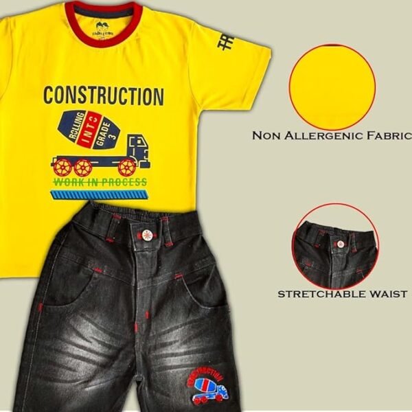 1526171612799 Cotton Half Sleeve T-Shirt With Denim Short PACK OF 2 - Image 2