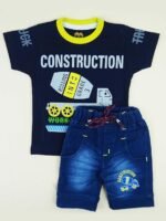 Cotton Half Sleeve T-Shirt With Denim Short PACK OF 2 - Image 2