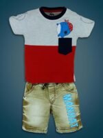 Cotton Half Sleeve T-Shirt With Denim Short PACK OF 2 - Image 3