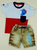 Cotton Half Sleeve T-Shirt With Denim Short PACK OF 2 - Image 11