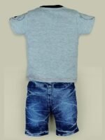 Cotton Half Sleeve T-Shirt With Denim Short PACK OF 2 - Image 5