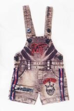 Kids Half Sleeve Denim Dungaree Dress Set with T-shirt for Baby Boys & Baby Girls|100% Cotton Printed Dungaree Set|Kids Dress for Baby Boys and Baby Girls - Image 2