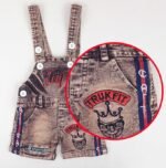 Kids Half Sleeve Denim Dungaree Dress Set with T-shirt for Baby Boys & Baby Girls|100% Cotton Printed Dungaree Set|Kids Dress for Baby Boys and Baby Girls - Image 2