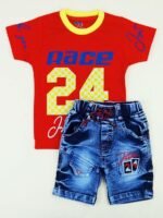 Cotton Half Sleeve T-Shirt With Denim Short PACK OF 2 - Image 7