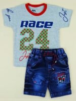 Cotton Half Sleeve T-Shirt With Denim Short PACK OF 2 - Image 6