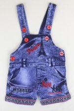 Kids Half Sleeve Denim Dungaree Dress Set with T-shirt for Baby Boys & Baby Girls|100% Cotton Printed Dungaree Set|Kids Dress for Baby Boys and Baby Girls - Image 2