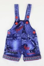 Kids Half Sleeve Denim Dungaree Dress Set with T-shirt for Baby Boys & Baby Girls|100% Cotton Printed Dungaree Set|Kids Dress for Baby Boys and Baby Girls - Image 2