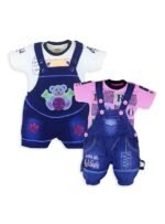 Kids Half Sleeve Denim Dungaree Dress Set PACK OF 2
