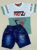 Cotton Round Neck Half Sleeve T-Shirt With Denim Short Clothing Set for Kids Half Pant For Boys Boys Tees Combo - Image 5
