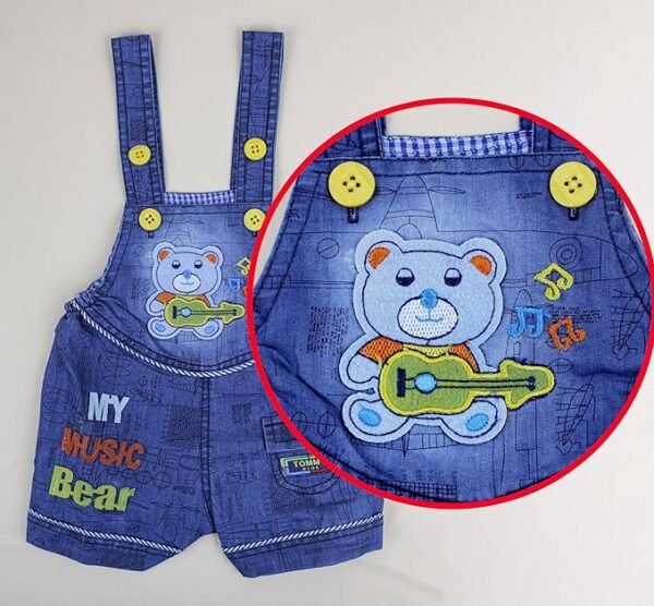 Kids Half Sleeve Denim Dungaree Dress Set PACK OF 2 - Image 4