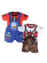 Kids Half Sleeve Denim Dungaree Dress Set PACK OF 2