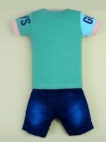 Cotton Half Sleeve T-Shirt With Denim Short PACK OF 2 - Image 4