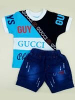 Cotton Half Sleeve T-Shirt With Denim Short PACK OF 2 - Image 11