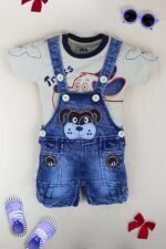 Kids Half Sleeve Denim Dungaree Dress Set PACK OF 2 - Image 3