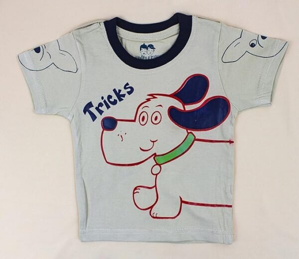 Kids Half Sleeve Denim Dungaree Dress Set with T-shirt for Baby Boys & Baby Girls|100% Cotton Printed Dungaree Set|Kids Dress for Baby Boys and Baby Girls - Image 5