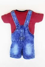 Kids Half Sleeve Denim Dungaree Dress Set PACK OF 2 - Image 3