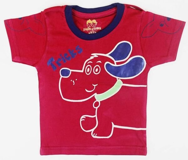 Kids Half Sleeve Denim Dungaree Dress Set with T-shirt for Baby Boys & Baby Girls|100% Cotton Printed Dungaree Set|Kids Dress for Baby Boys and Baby Girls - Image 3