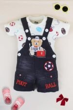 Kids Half Sleeve Denim Dungaree Dress Set PACK OF 2 - Image 3