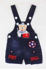 Kids Half Sleeve Denim Dungaree Dress Set with T-shirt for Baby Boys & Baby Girls|100% Cotton Printed Dungaree Set|Kids Dress for Baby Boys and Baby Girls - Image 2