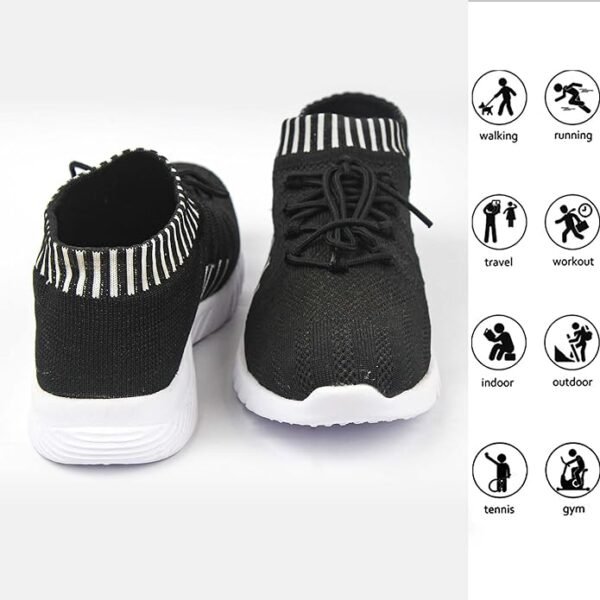 Walking Shoes Women Sock Sneakers Lightweight Comfy Breathable Casual Pull-on Daily Shoes_Black - Image 6