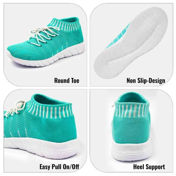 Women's Lightweight Athleisure Knitted Active Wear Slip-On Sneaker Shoes for Sports, Athletics and Walking_Sea Green - Image 4