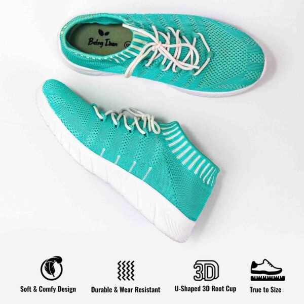 Women's Lightweight Athleisure Knitted Active Wear Slip-On Sneaker Shoes for Sports, Athletics and Walking_Sea Green - Image 5